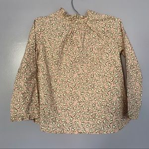 Bonpoint Pink Squirrel Ruffle Cotton Blouse Top